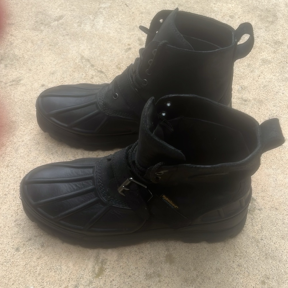 POLO Ralph Lauren Men's Oslo Black Leather Suede High Boot Size 13D